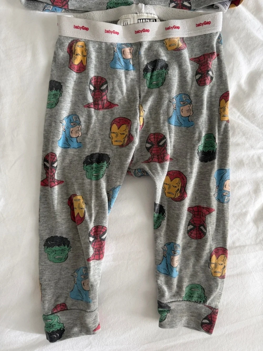Marvel Grey Kids Superhero Pajama Set with Red Neck Trim 12 months